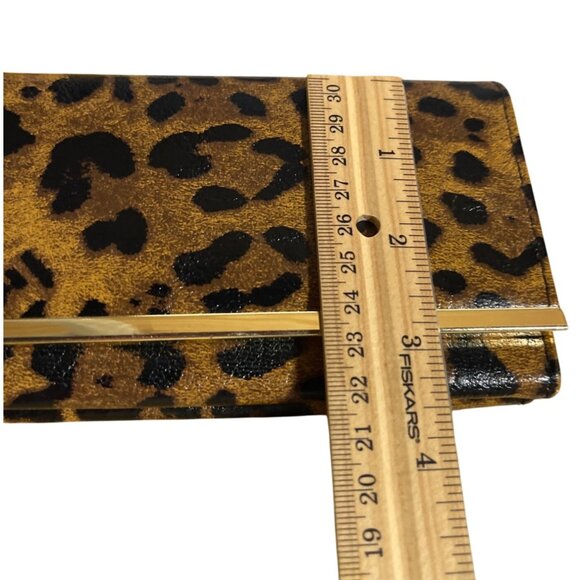 Leopard Print Safe Keeper Wallet Trifold Clutch Style Card Slots & ID Holder - Picture 3 of 14